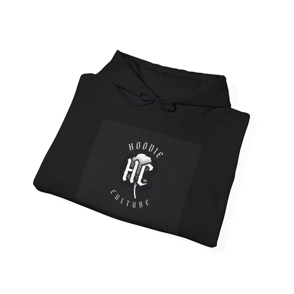 Hoodie Culture HC Logo Hoodie — Retro Monochrome Graphic Hoodie
