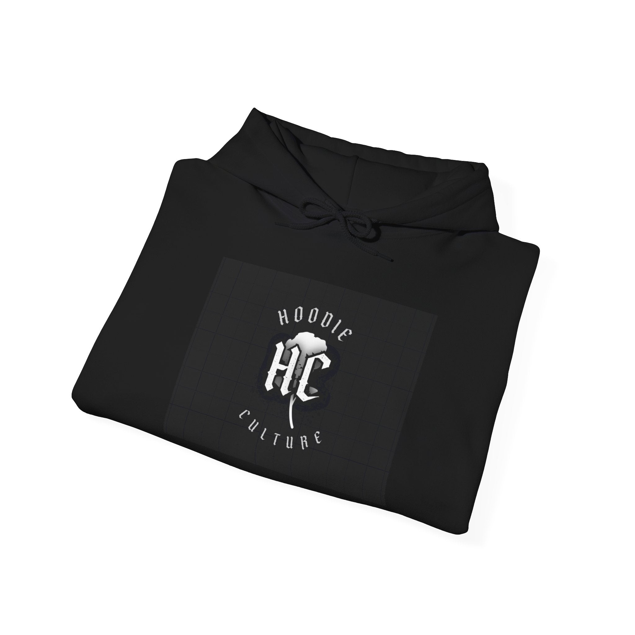 Hoodie Culture HC Logo Hoodie — Retro Monochrome Graphic Hoodie