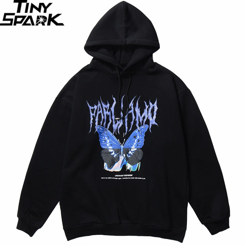 Blue Butterfly Gradient Hoodie