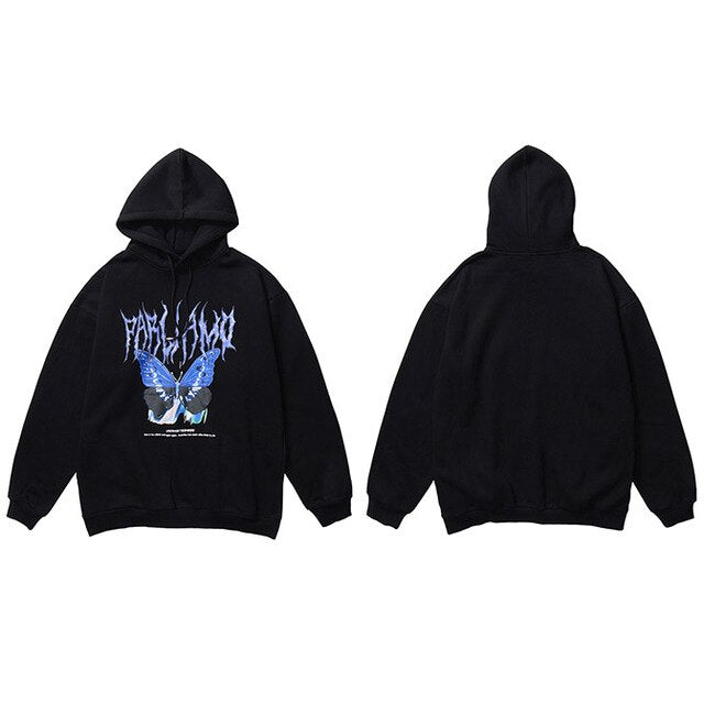 Blue Butterfly Gradient Hoodie