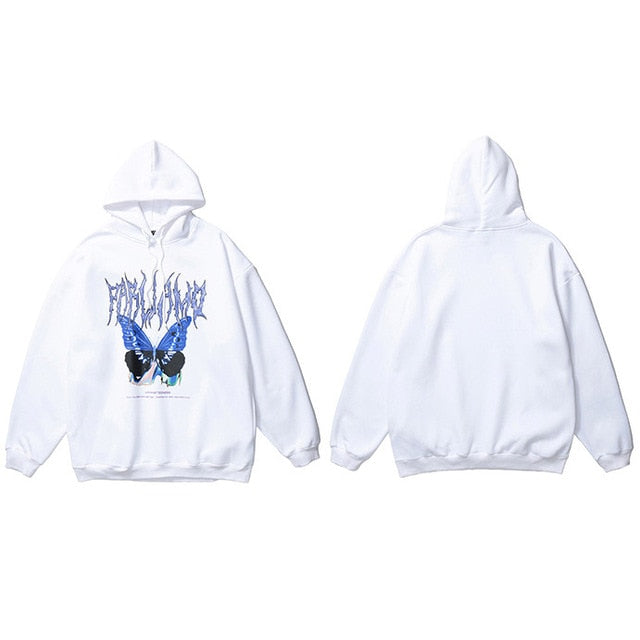 Blue Butterfly Gradient Hoodie