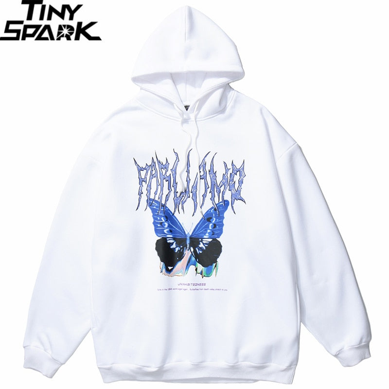 Blue Butterfly Gradient Hoodie