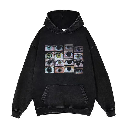 Anime Pain Graphic Hoodie Men's Retro Washed Harajuku Streetwear