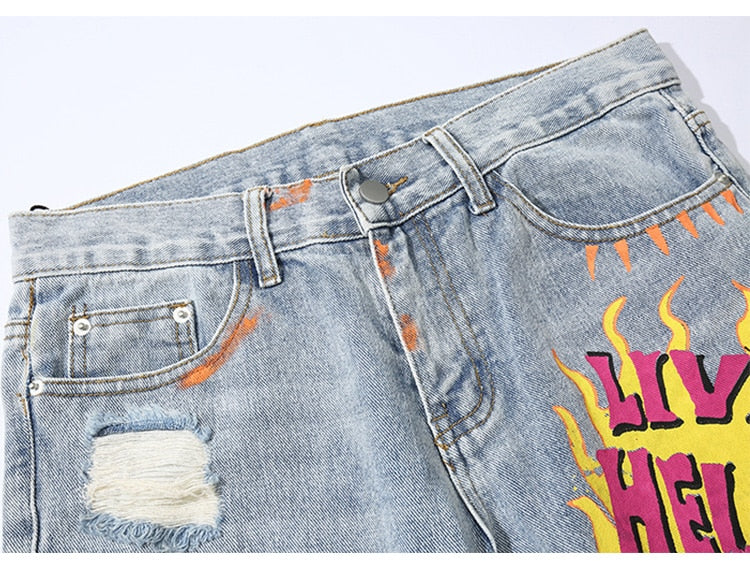 Mens Graffiti Denim | Blue
