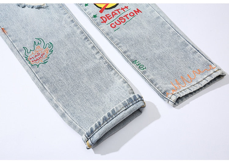 Mens Graffiti Denim | Blue