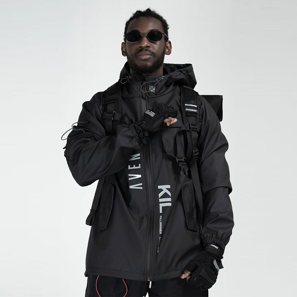 Windbreaker Cargo Jacket - Black