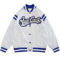 Embroidered Bomber Jacket - Black|White