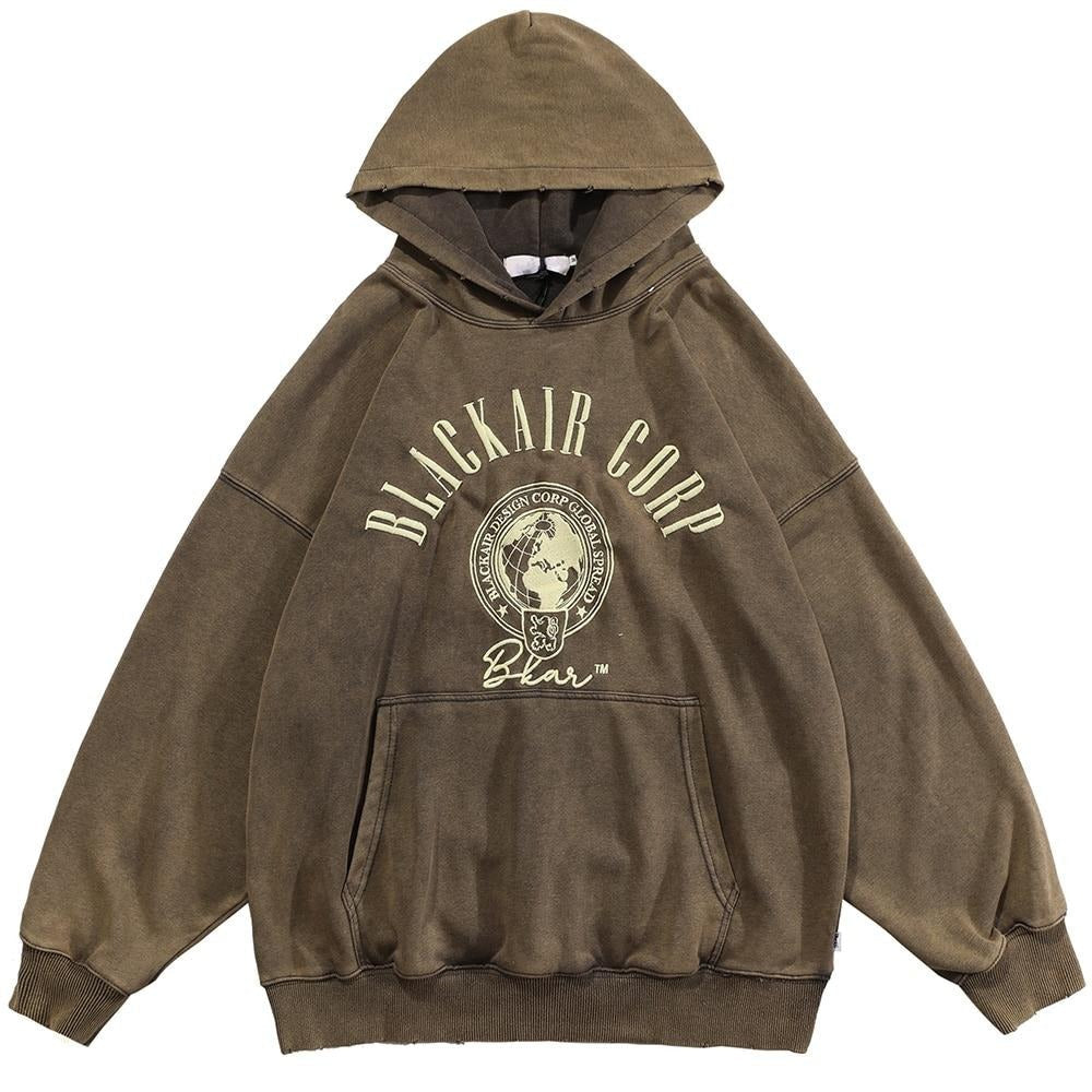 Distressed BlackAir Corp Hoodie