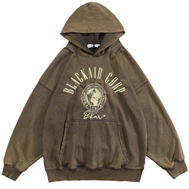 Distressed BlackAir Corp Hoodie