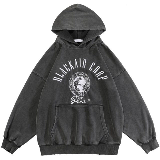 Distressed BlackAir Corp Hoodie
