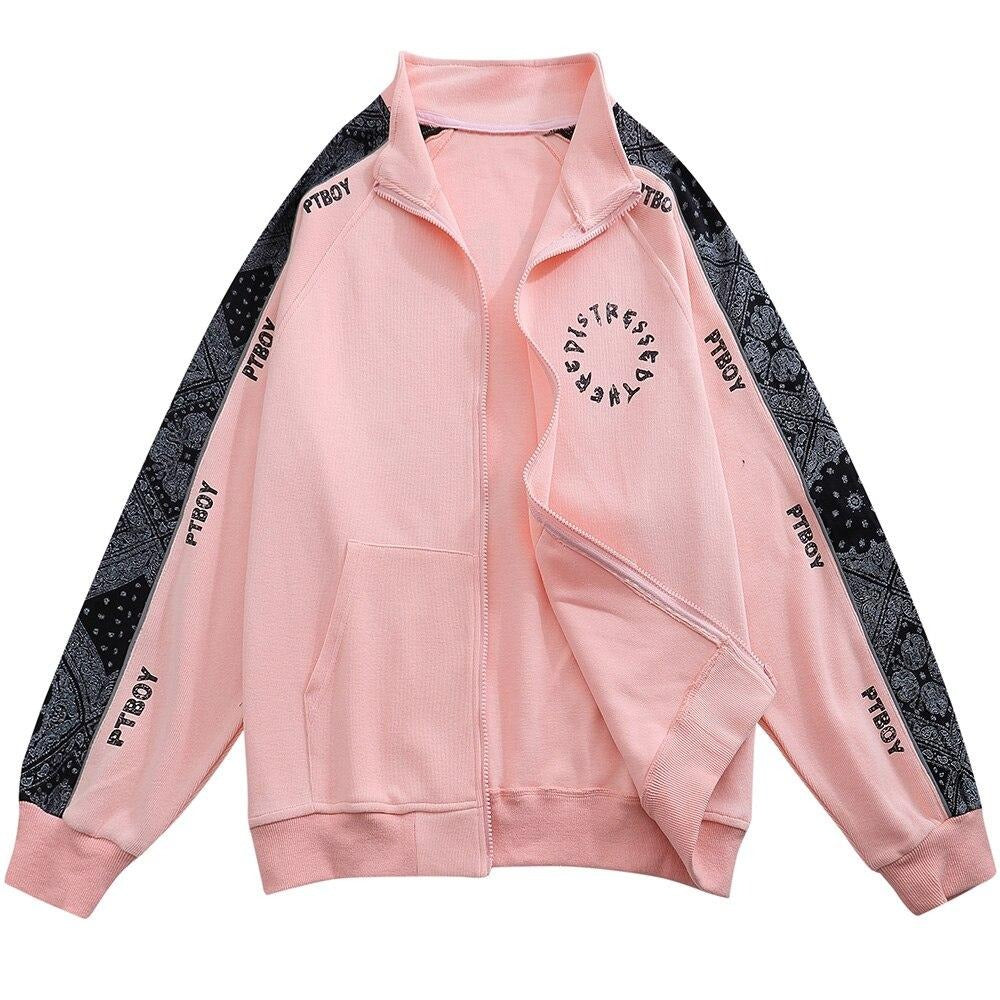 Retro Track Jacket - Pink|Black