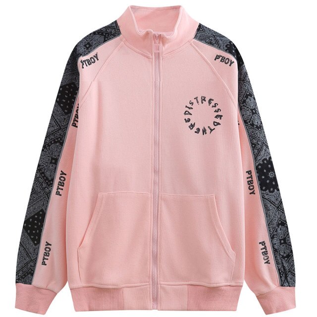 Retro Track Jacket - Pink|Black
